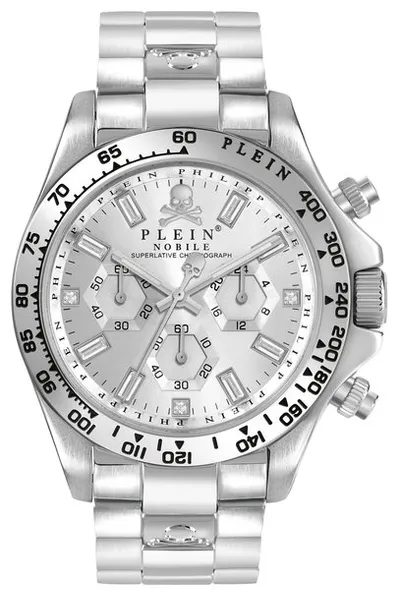 PHILIPP PLEIN Muški ručni sat PWCAA0321, Kvarcni mehanizam, Sivo kućište, Srebrne boje