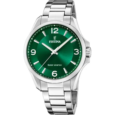 FESTINA Ženski ručni sat F20656/3, Kvarcni mehanizam, Zeleno kućište, Srebrne boje