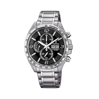 FESTINA Ženski ručni sat F6861/4, Kvarcni mehanizam, Crno kućište, Srebrne boje
