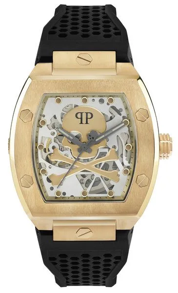 PHILIPP PLEIN Muški ručni sat PWBAA0321, Kvarcni mehanizam, Bijelo kućište, Crni