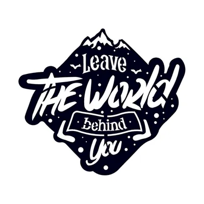 Wallity Zidna dekoracija Leave The World, crna