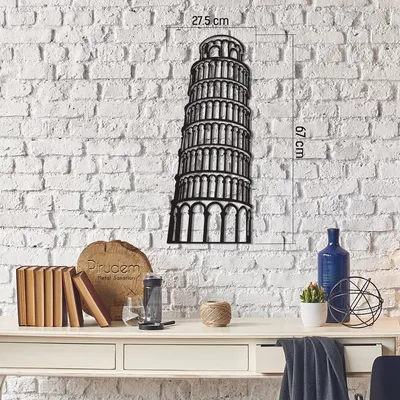 Wallity Zidna dekoracija Pisa toranj, crna
