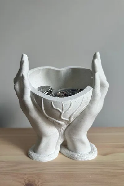 Aberto Design Dekorativni predmet Srce, 16,5x12,5x17,5 cm, Bijela