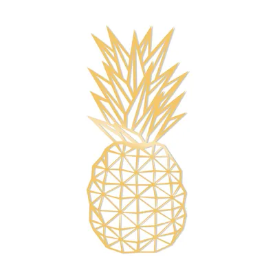 Wallity Zidna dekoracija Ananas Metalni dekor, zlatne boje