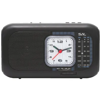 SAL Radio prijemnik sa solarnim napajanjem, FM-AM-SW, Bluetooth,RPH3, Crna