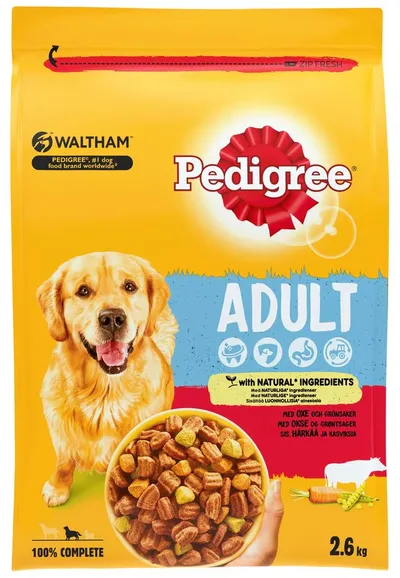 Pedigree briketi za pse, govedinu i povrće, 2,6 kg