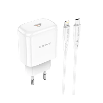 Borofone USB punjač sa kablom 1m Type-C za iPhonee, Bijeli