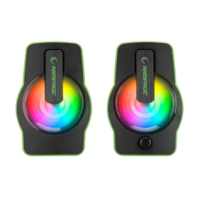 Rampage Zvučnici 2.0 gaming RMS-G7 FALSETTO 2.0 6W RGB LED 3,5mm + USB napajanje, Zeleni