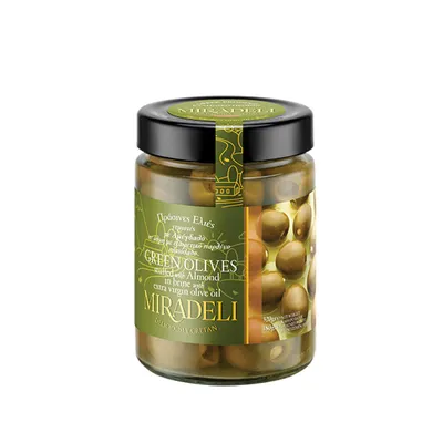 Miradeli Zelene masline punjene bademom u tegli 320g
