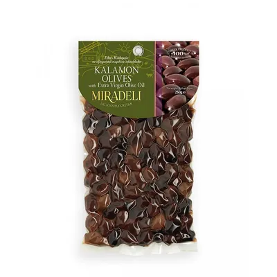 Miradeli Crne Kalamata masline Kalamon, 250g