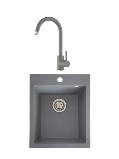 Valterra Granitna sudopera V404 sa lučnom slavinom, 420 x 500 mm, Siva