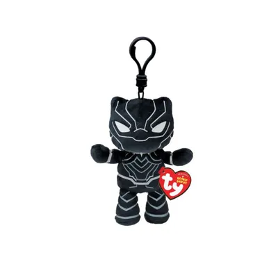 TY Plišana igračka  Privjesak Marvel Black Panther 34003, 8,5 cm, Crni