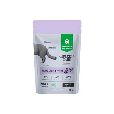 Nature's Protection Hrana za sterilisane mačke Superior Care Zec, Piletina i Brusnica u umaku, 85 g