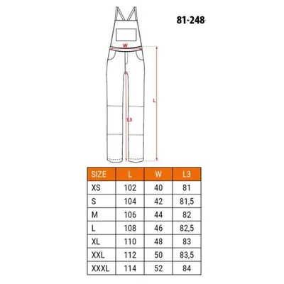 Neo Radne hlače s naramenicama HD Slim 81-248, Crna