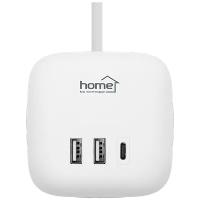 Home Produžni kabl CUBE2, 3 utičnice, 2 x USB A, 1 x USB C, 1.5m, Bijeli