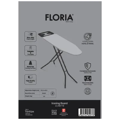 Floria Daska za peglanje ZLN9778, 90x30cm, Crna