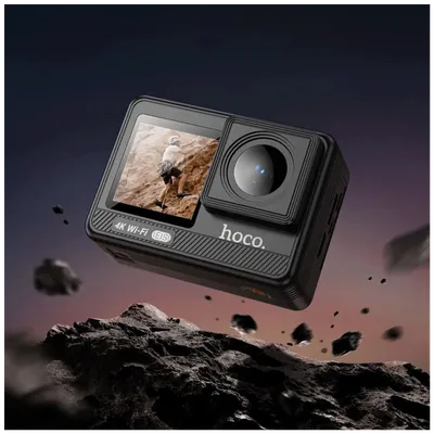 Hoco. Sportska kamera DV102, 1.3"/ 2", IPS LCD, 4K UHD, WiFi, MicroSD, Crna