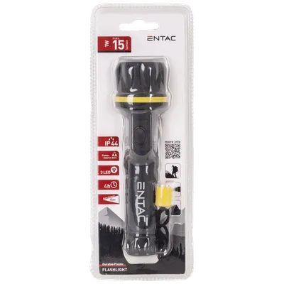 Entac Ručna svjetiljka sa remenom, 1W, 15 lm, IP44,EFL-2AA-PL, Crno-Žuta