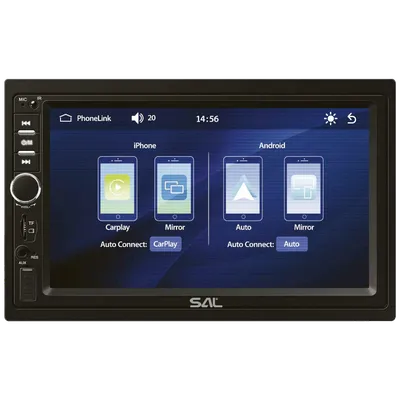 SAL Auto radio VBX910, 4 x 45W, 7", LCD Display, BT, USB, microSD, Crni