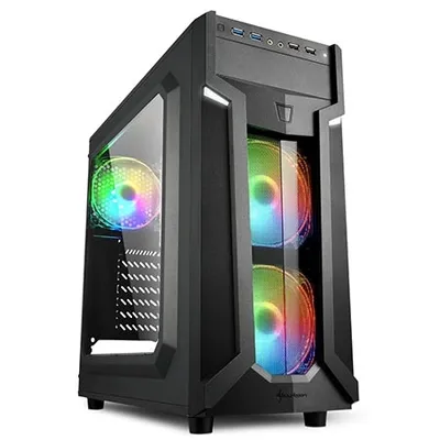 Kućište SHARKOON gaming, VG6-W RGB, ATX, ventilator 3x120 mm LED, 2xUSB3, Window,