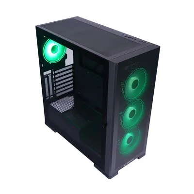 Kućište gaming RAMPAGE MAGNIFIC, Mesh, Magnetic Tempered Glass, crno, 4x12cm RGB ventilator, ATX Mid-
