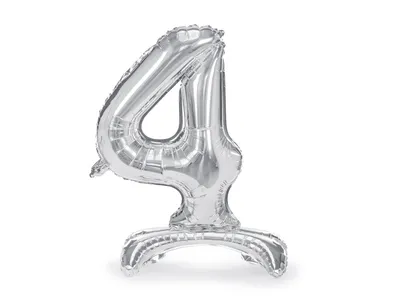 Balon Broj 4 fb102m-4-018, 70cm, Srebrna boja