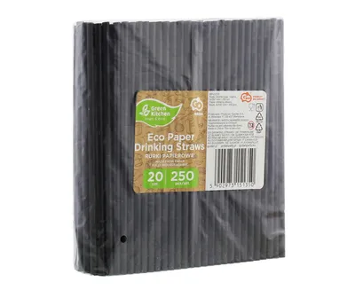 Set papirnih slamki RP-CZ25, 250 komada, Crna