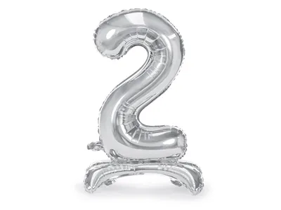 Balon Broj 2 fb102m-2-018, 70cm, Srebrna boja