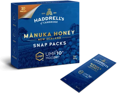 Haddrell's Manuka Med, UMF 10+ Snap pack, 10 Komada