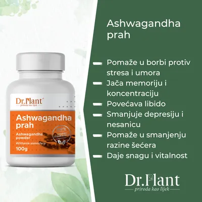 Dr. Plant Suplement, BIO Ashwagandha u prahu, 100g