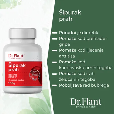Dr. Plant Suplement, BIO Šipurak u prahu, 100g