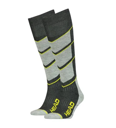 Head Ski čarape V-SHAPE 2P, Sivo-crne, 2 para