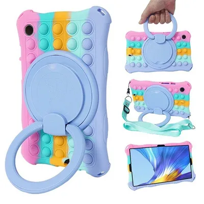 Maska za Samsung Galaxy Tab A9+ Colorful Kickstand Pop Bubble, Roze