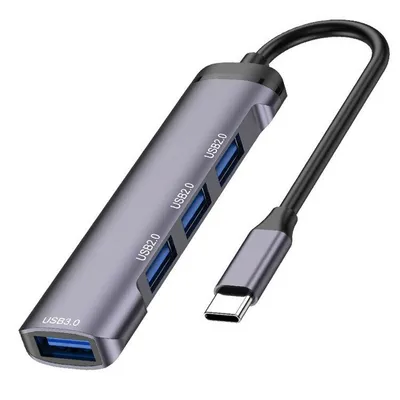 Adapter T-503, 4 u 1, Type-C, Dock Station USB-C to USB2.0x3 + USB3.0 HUB