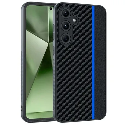 Maska za mobitel Samsung Galaxy S25 Carbon Fiber Texture, Crno-plava