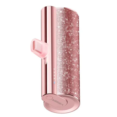 Veger Eksterna baterija, 5 000mAh, Sa ugrađenim konektorom Lightning PD QC3.0, 2.4A, 12W, PlugOn W0573P, Ljubičasta