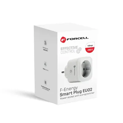 Forcell Pametna utičnica F-Energy EU02, 230V, WiFi, Bijela