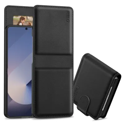 Tech Protect Futrola za mobilni telefon Galaxy Z Flip 7 Wallet, Crna