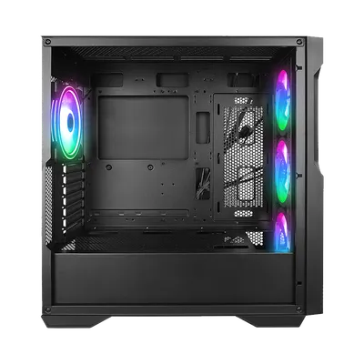 Rampage Kućište Za Gejming Craft Cruiser V1, Mreža Sa Kaljenim Staklom, Crna, 4x14cm RGB Ventilator, Kontroler, Type-C, E-ATX, Big-Tower, 40412