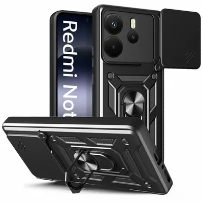 Tech Protect Maska za mobilni telefon Xiaomi Redmi Note 14 4G / LTE Camshield Pro, Crna