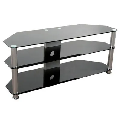 GNC Stalak Za TV AVS040-1200, Staklo, Crni/Srebrni, 1200x400x500 mm