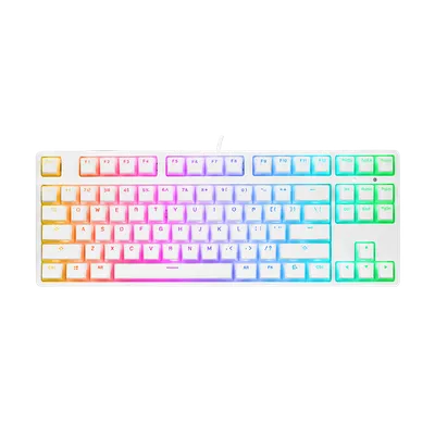 Rampage Gaming Tipkovnica, Mehanička, Bijela, Type-C, Crveni prekidač, US Layout, RGB Pudding keycaps, KB-R136 Ghost, 36816