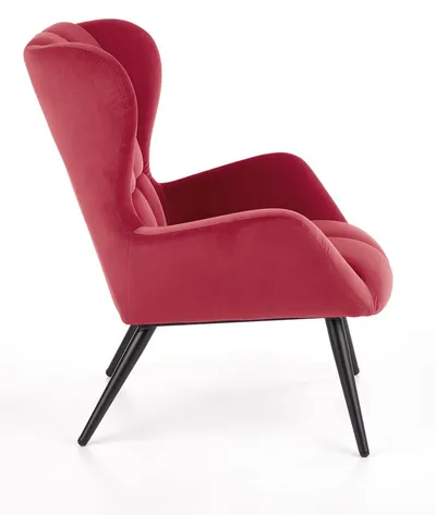Fotelja 9590004 Velvet s crnim nogama, Bordo
