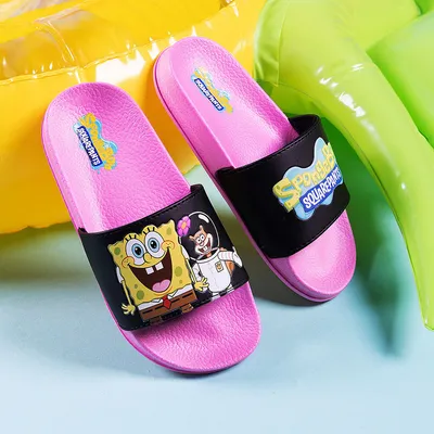 Coqui Papuče za djevojčice Stepy Sunđer Bob, Roze-crne