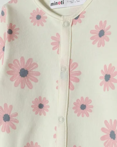 Minoti Set pidžama za bebe Cvjetići, 2 Komada, Roze