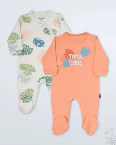Miniworld Set bodija za bebe, 2 Komada, Narandžasti