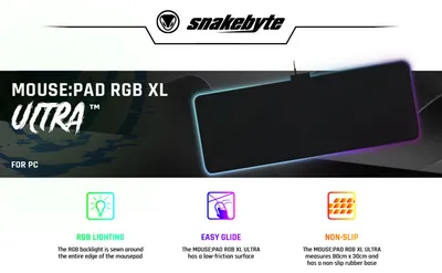 Snakebyte Gejmerska podloga za miš PC Mouse Pad Ultra RGB XL