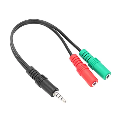 Speedlink Audio adapter za slušalice, Muški 3.5mm 4 pina na Ženski 2x3.5mm 3-pina, PS5, PS4, Xbox Series X/S, Crni