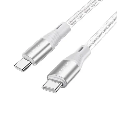 Borofone USB kabl BX96 Ice crystal silicone charging 1m, 2,4A, iPhone, Bijeli
