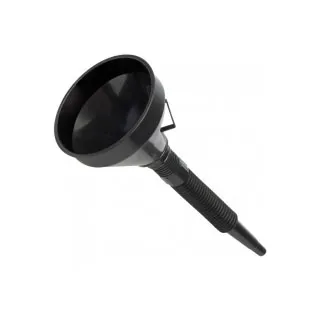 Lijevak plastični 13cm cijev fleksibilni + filter, Crni